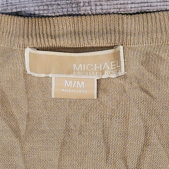 Michael Michael Kors Short Sleeve Beige Open Cardigan Size M - Picture 3 of 8